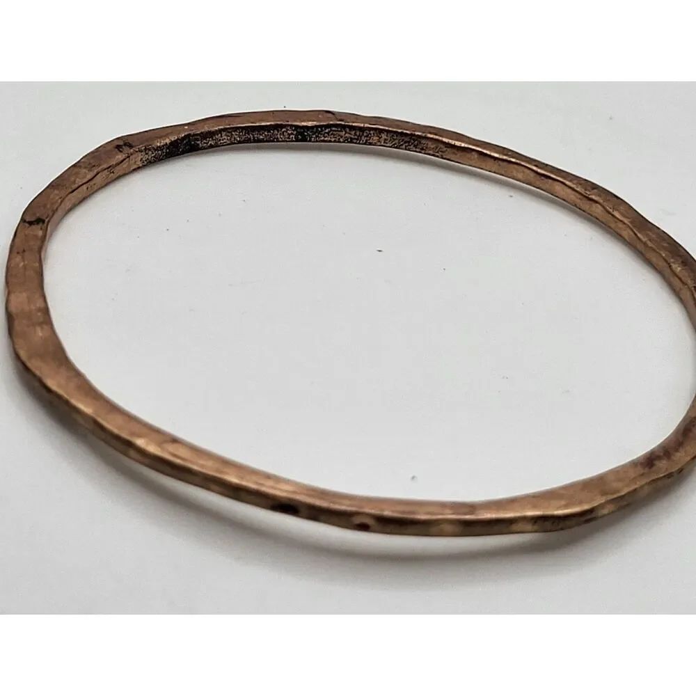 Artisan Hammererd Copper Bangle Bracelet 2.5in dia